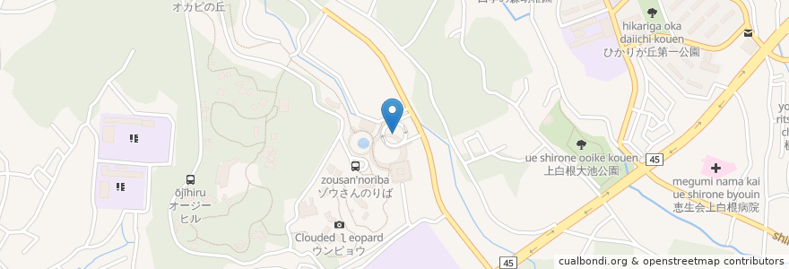 Mapa de ubicacion de よこはま動物園 en Japonya, 神奈川県, 横浜市, 旭区.