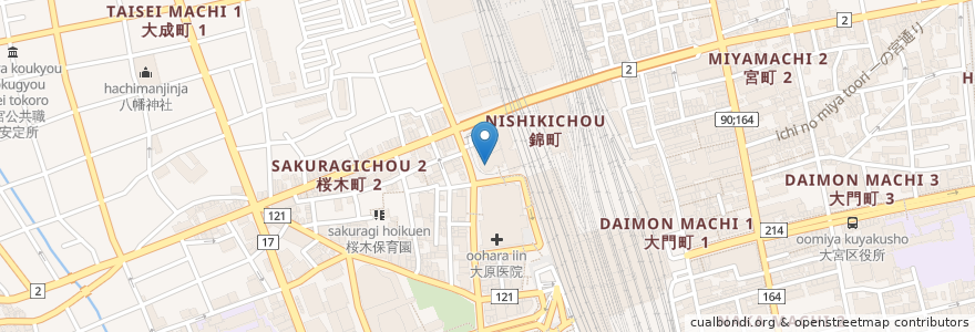 Mapa de ubicacion de さいたま市宇宙劇場 en 일본, 사이타마현, さいたま市, 大宮区.