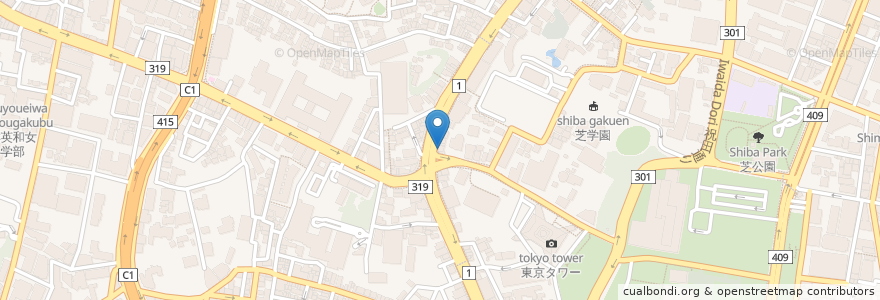 Mapa de ubicacion de ゆで太郎 en 日本, 東京都, 港区.