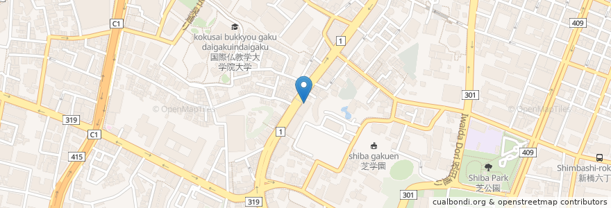 Mapa de ubicacion de 小川耳鼻咽喉科医院 en 일본, 도쿄도, 미나토.