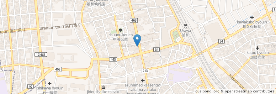 Mapa de ubicacion de TULLY'S COFFEE en اليابان, 埼玉県, さいたま市, 浦和区.
