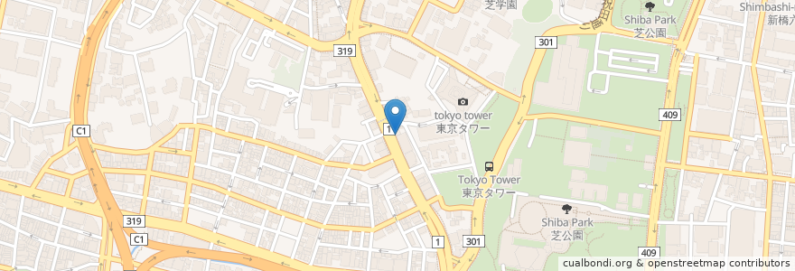 Mapa de ubicacion de Galleza en Japan, Tokio, 港区.