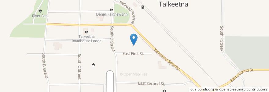 Mapa de ubicacion de Talkeetna Post Office en 미국, 알래스카주, Matanuska-Susitna.