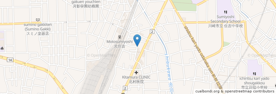 Mapa de ubicacion de さかなの台所　オリエンタル en Giappone, Prefettura Di Kanagawa, 川崎市, 中原区.