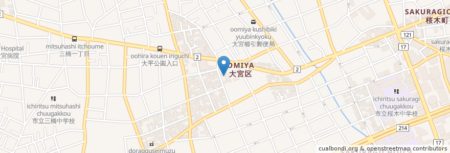 Mapa de ubicacion de サンドラッグ上小町店 en 日本, 埼玉県, さいたま市, 大宮区.