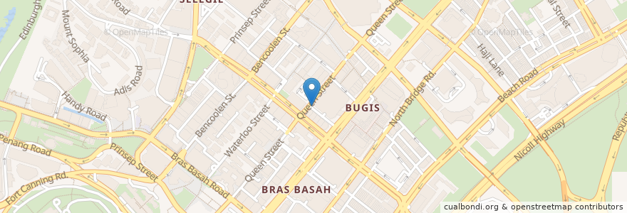 Mapa de ubicacion de Bugis+ en Singapur, Central.