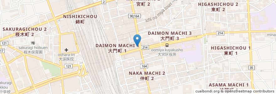 Mapa de ubicacion de ラーメン凪 en Giappone, Prefettura Di Saitama, さいたま市, 大宮区.
