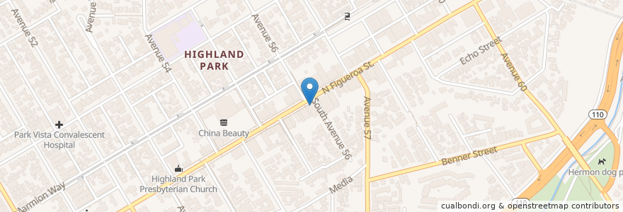 Mapa de ubicacion de The Greyhound en 미국, 캘리포니아주, Los Angeles County, 로스앤젤레스.