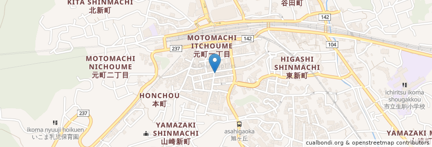 Mapa de ubicacion de 呑み喰い処 槿 en 日本, 奈良県/奈良縣, 生駒市.