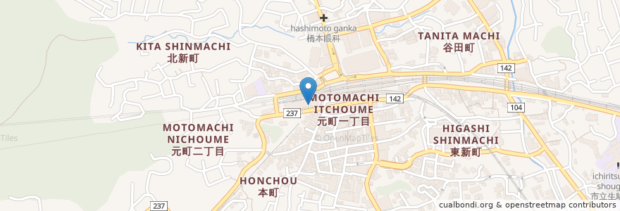 Mapa de ubicacion de お好み焼き えびす en 일본, 나라현, 生駒市.