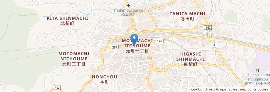 Mapa de ubicacion de モスバーガー en 日本, 奈良県, 生駒市.