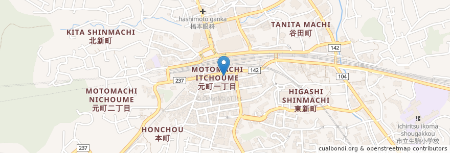 Mapa de ubicacion de ケンタッキーフライドチキン en Japonya, 奈良県, 生駒市.