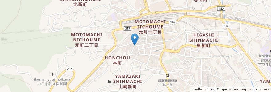 Mapa de ubicacion de 滋養亭 en Japón, Prefectura De Nara, 生駒市.
