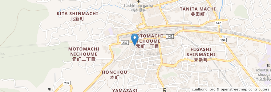 Mapa de ubicacion de 六番館 en Япония, Нара, 生駒市.