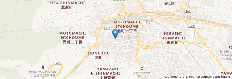 Mapa de ubicacion de おばんざいこのか en 일본, 나라현, 生駒市.