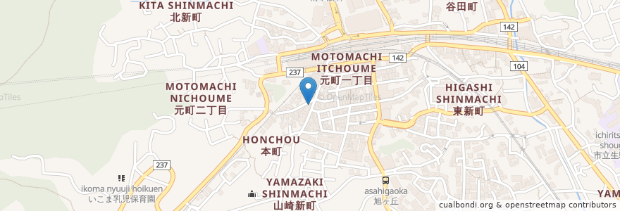 Mapa de ubicacion de 串揚げしゅん en Japonya, 奈良県, 生駒市.