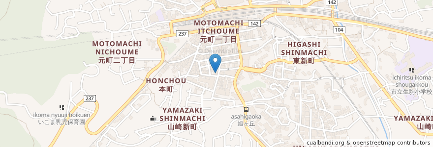 Mapa de ubicacion de コトハナ en ژاپن, 奈良県, 生駒市.