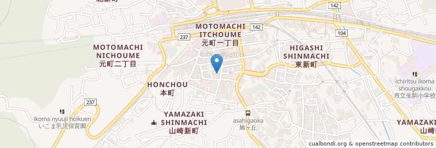 Mapa de ubicacion de あしび薬局 en 日本, 奈良県, 生駒市.