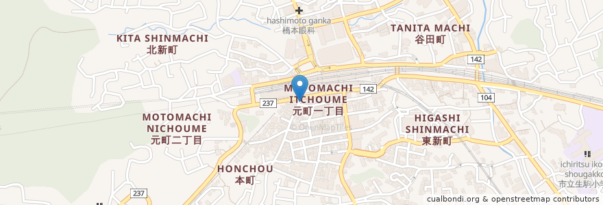 Mapa de ubicacion de いちだ矯正歯科クリニック en Japão, 奈良県, 生駒市.