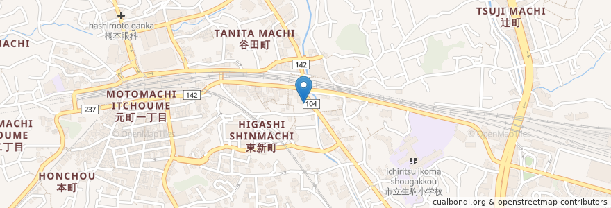 Mapa de ubicacion de 好川 婦人科 クリニック en 日本, 奈良県, 生駒市.