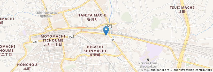 Mapa de ubicacion de カワイ 音楽教室 en 일본, 나라현, 生駒市.