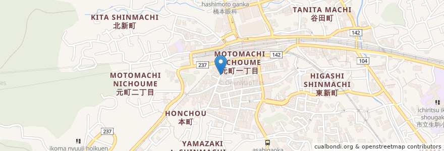 Mapa de ubicacion de spice art RED en Japan, 奈良県, 生駒市.
