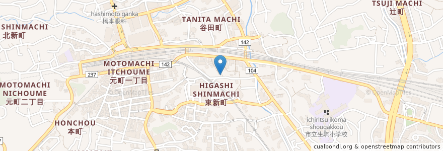 Mapa de ubicacion de 天理教生和分教会 en 日本, 奈良県, 生駒市.