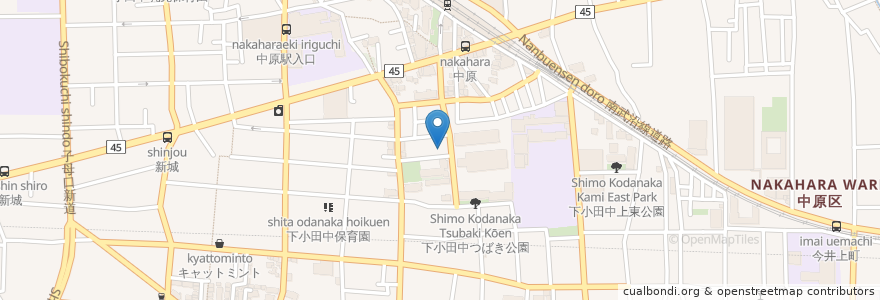 Mapa de ubicacion de ピザハット en Japan, 神奈川県, 川崎市, 中原区.