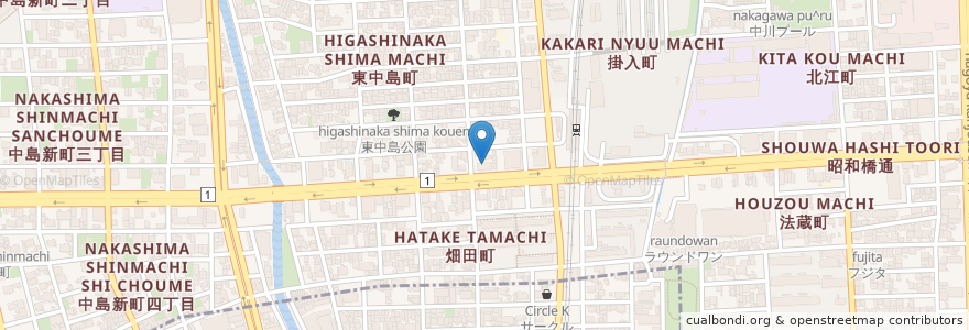 Mapa de ubicacion de 名古屋銀行 en Jepun, 愛知県, 名古屋市, 中川区.