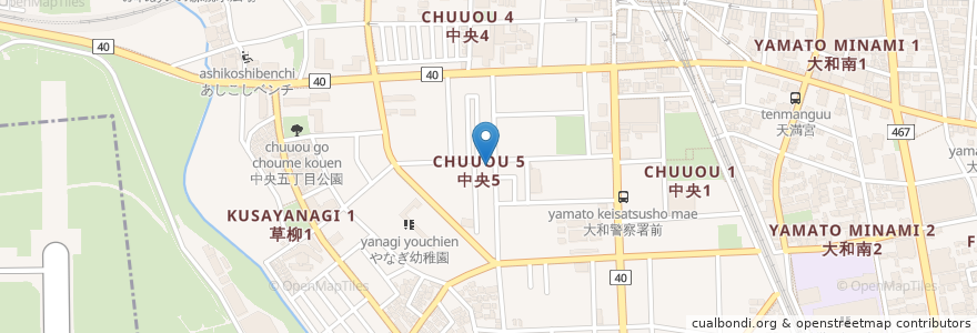 Mapa de ubicacion de 横浜中央信用組合 en Japan, 神奈川県, 大和市.