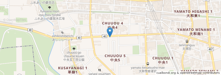 Mapa de ubicacion de 街Cafe 廣瀬商店 en 日本, 神奈川県, 大和市.