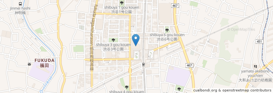 Mapa de ubicacion de 渋谷学習センター en Jepun, 神奈川県, 大和市.