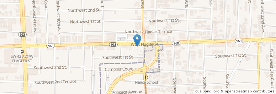 Mapa de ubicacion de Chase en United States, Florida, Miami-Dade County, Miami.