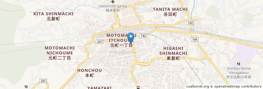Mapa de ubicacion de 白菊調剤薬局 en Jepun, 奈良県, 生駒市.