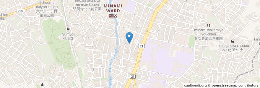 Mapa de ubicacion de Le message en ژاپن, 神奈川県, 横浜市, 南区.