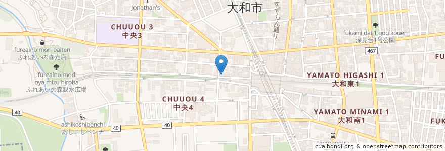 Mapa de ubicacion de らーめん 一番ぼし en Japonya, 神奈川県, 大和市.