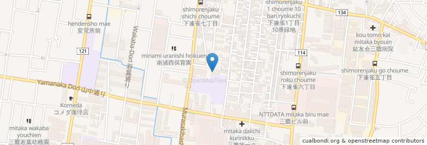 Mapa de ubicacion de 三鷹市社会教育会館 en Япония, Токио, Митака.
