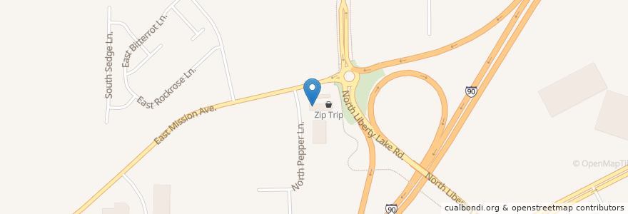 Mapa de ubicacion de Hay J's Bistro en 美利坚合众国/美利堅合眾國, 华盛顿州 / 華盛頓州, Spokane County, Liberty Lake.
