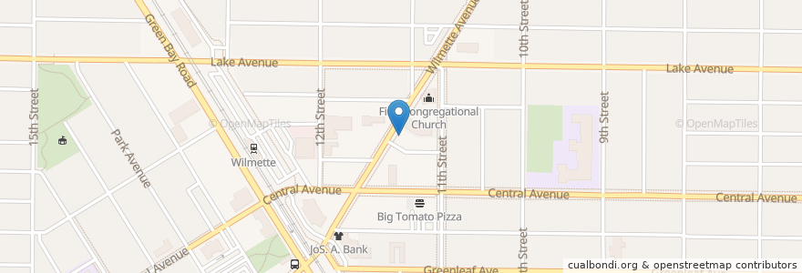 Mapa de ubicacion de Depot Nuevo en Amerika Syarikat, Illinois, Wilmette.