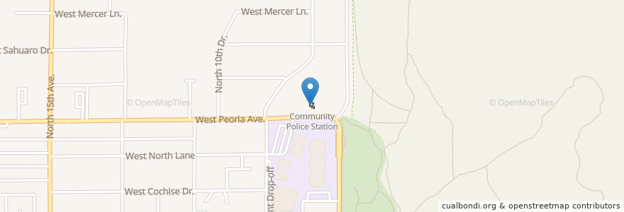 Mapa de ubicacion de Community Police Station en アメリカ合衆国, アリゾナ州, Maricopa County, フェニックス.
