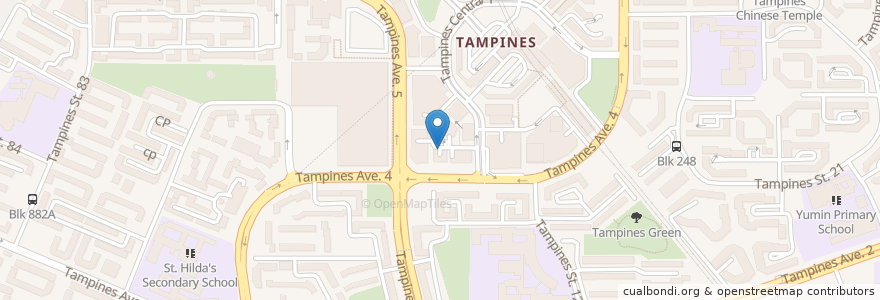 Mapa de ubicacion de OCBC Tampines Centre 2 Carpark en Singapour, Northeast.
