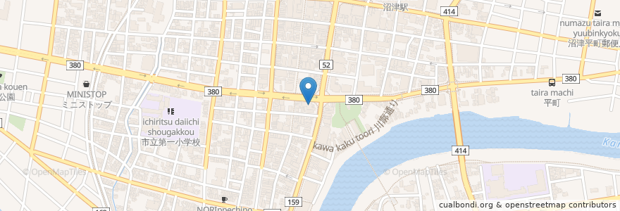 Mapa de ubicacion de 三菱東京UFJ銀行 en Japan, 静岡県, 沼津市.