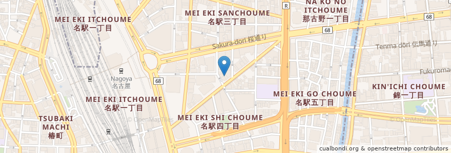 Mapa de ubicacion de 枢 くるる en Jepun, 愛知県, 名古屋市, 中村区.