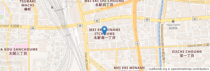 Mapa de ubicacion de 土火木亭 en 日本, 爱知县, 名古屋市, 中村区.