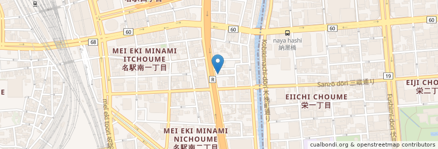 Mapa de ubicacion de ナゴム en Япония, Айти, 名古屋市, 中村区.