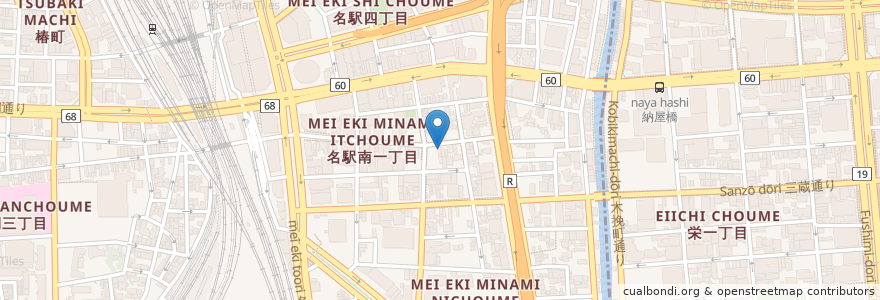 Mapa de ubicacion de 風来坊 en Japan, Aichi Prefecture, Nagoya, Nakamura Ward.