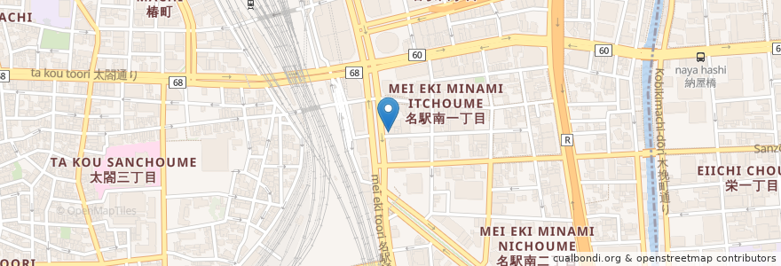 Mapa de ubicacion de ちょいのみ酒場 en Japan, Aichi Prefecture, Nagoya, Nakamura Ward.