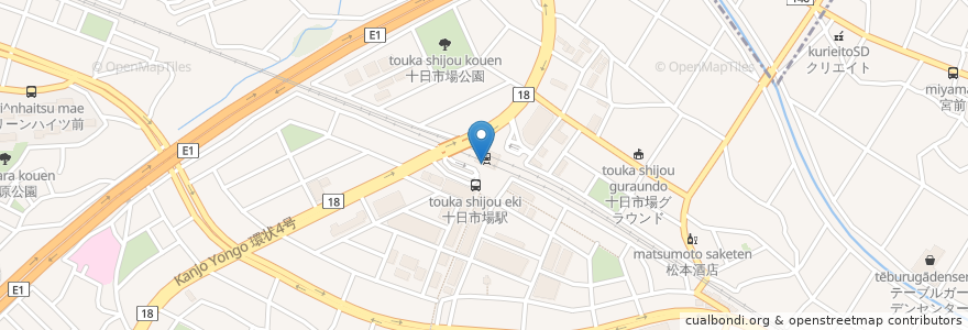 Mapa de ubicacion de Beck's Coffee Shop en Giappone, Prefettura Di Kanagawa, 横浜市, 緑区.