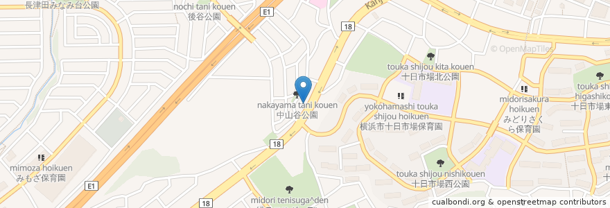 Mapa de ubicacion de トヨタ・レンタリース en Japón, Prefectura De Kanagawa, Yokohama, 緑区.