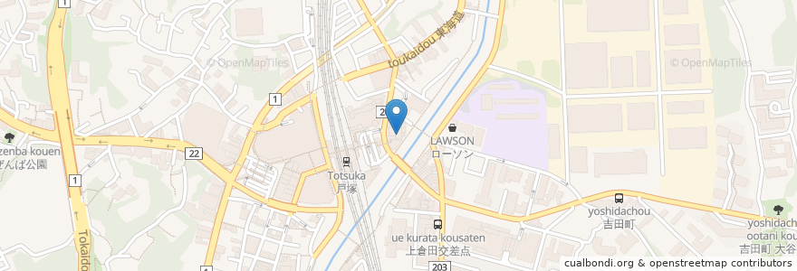 Mapa de ubicacion de はやしや en Japão, 神奈川県, 横浜市, 戸塚区.